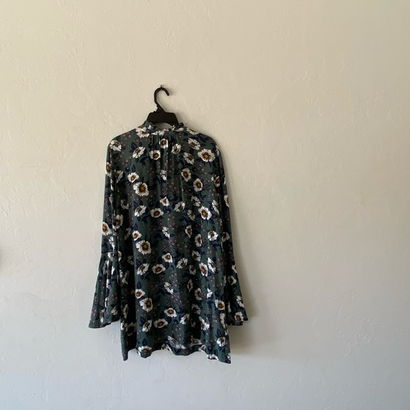 Free People Green Floral long sleeve dress S - Picture 6 of 11